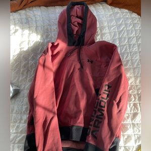 UNDER ARMOUR Men’s Red and Black Fleece Zipper Pocket Hoodie